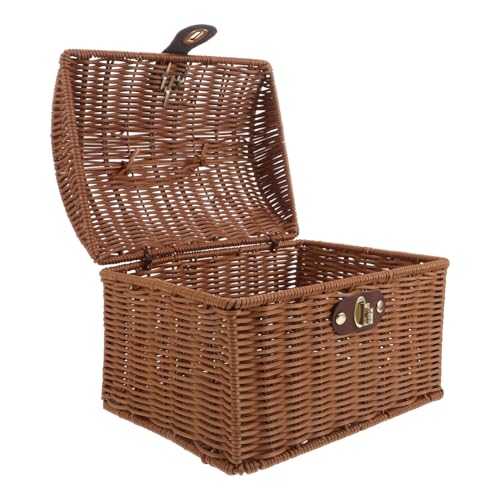 TOYANDONA Retro Mahjong Box Handgefertigte Rattan Aufbewahrungskiste Miniatur Mahjong Dekobox mit Deckel Praktische Transportlösung für Zuhause TOYANDONA Retro Mahjong Box Handgefertigte Rattan Aufbewahrungskiste Miniatur Mahjong Dekobox mit Deckel Praktische Transportlösung für Zuhause von TOYANDONA