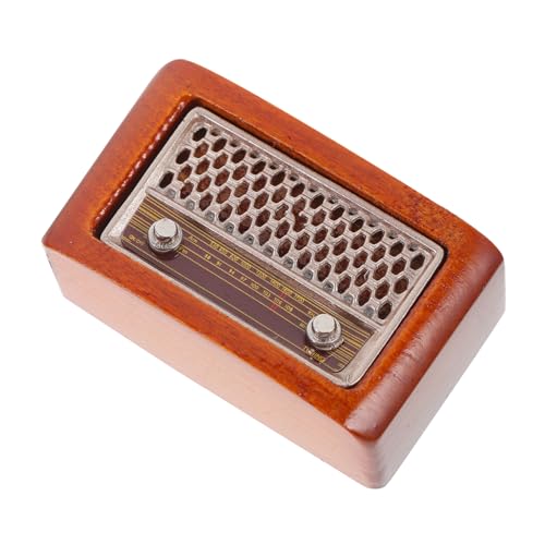 TOYANDONA Retro -Radiospielzeug Mini-Radio Miniaturspielzeugfigur Radiofigur Mini -Figur Winziges Radio im Vintage-Stil Playhouse Accessoire Simulationsfunkmodelle Mini-Zubehör Holz von TOYANDONA