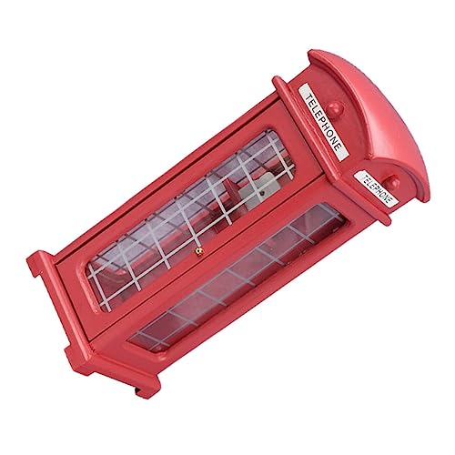 TOYANDONA Retro Telefon Mini 1:12 Puppenhaus Zubehör Rot Spielzeug Modell von TOYANDONA