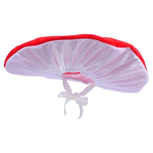 TOYANDONA Rotes Pilzhut Kostüm mit Flexiblem Drahtschirm Leichter Party und Halloween Mütze für Damen Vielseitige und Festival Kappe Originelle Pilz Kopfbedeckung für Erwachsene von TOYANDONA