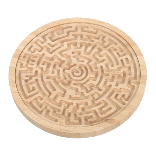 TOYANDONA Rundes Holz Labyrinthspiel für Tragbares Maze Puzzle mit Rollenden Perlen Nachhaltiges Lernspielzeug Logischem und Räumlicher Wahrnehmung bei Kleinkindern von TOYANDONA