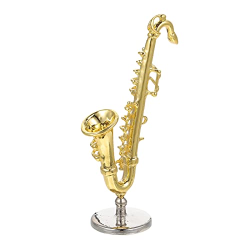 TOYANDONA Saxophon-Modell Simulations-saxophonmodell Praktische Miniatur-Saxophon-verzierung Ornament Für Musikinstrumente Kleines Simuliertes Saxophon Simulations-Saxophon- Legierung von TOYANDONA