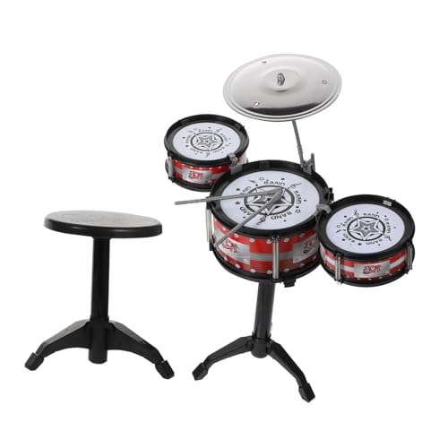 TOYANDONA Schlagzeug Set Pädagogisches Jazz Trommelspielzeug mit Trommeln und Hocker Fördert Kreativität Motorik und Hand Auge Koordination für Kinderpartys von TOYANDONA