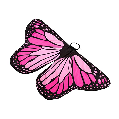 TOYANDONA Schmetterlingsschal Schmetterlingsflügel-umhang Für Strandkleid Schmetterlinge Feenflügel Regenbogen-schmetterlingsflügel Accessoires Für Mädchen Rosa Polyester von TOYANDONA