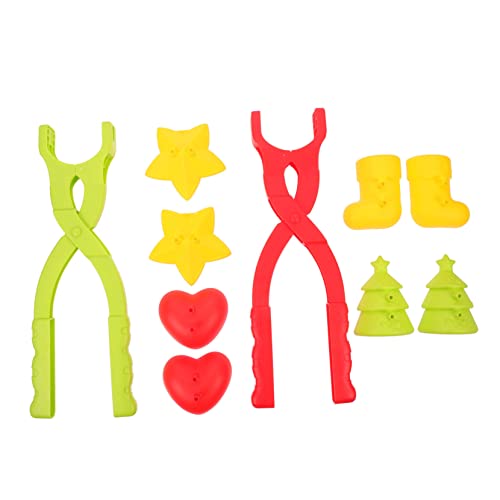TOYANDONA Schneeballmacher Teilig mit Weihnachtsmotiven Wiederverwendbare Outdoor Schneeballzange für Lustiger Schnee Clip in Herz Stern und Weihnachtsbaum Form Leicht und Tragbar für von TOYANDONA