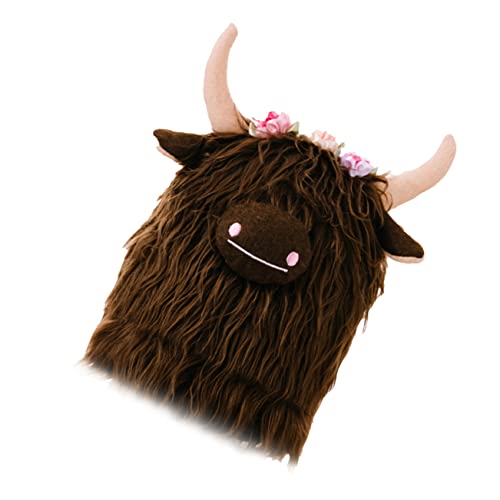 TOYANDONA Schottische Hochlandkuhpuppe Kuhspielzeug Bauernhofspielzeug Plüschkuhpuppe Kuschelkuh Bauernhoftier Kuscheltiere Realistische Tiere Flauschiges Kuh Kuscheltier Kuh von TOYANDONA
