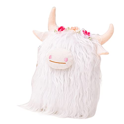 TOYANDONA Schottische Hochlandkuhpuppe Kuscheltiere Plüschkuh Bauernhofspielzeug Kuhcouchpuppe Kuscheltiere Vom Bauernhof Flauschige Kuh Kuscheltier Kuschelkuh Tier Kuhspielzeug von TOYANDONA