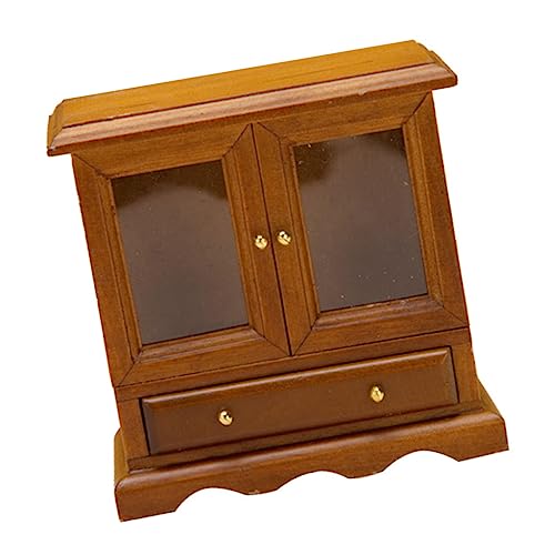 TOYANDONA Schrankmodell Miniatur puppenhaus mini Schrank Puppenstubenmöbel Puppenwagen Toys spielsachen für Puppenmöbelmodell interessanter Minischrank hölzern Brown von TOYANDONA