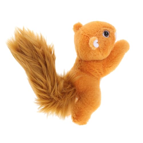 TOYANDONA Schulterplüsch-eichhörnchen Eichhörnchen-Statue Für Den Tisch Realistisches Pelziges Eichhörnchen Kleines Eichhörnchen-Ornament Kleines Pelziges Eichhörnchen Kurzer Plüsch Orange von TOYANDONA