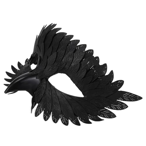 TOYANDONA Schwarze Halbgesichts Eulenmaske Leichte Tier Cosplay Maske für Damen Ergonomisch Geformtes Halloween Kostümzubehör Vielseitig Einsetzbar für Maskenbälle Karneval und TOYANDONA Schwarze Halbgesichts Eulenmaske Leichte Tier Cosplay Maske für Damen Ergonomisch Geformtes Halloween Kostümzubehör Vielseitig Einsetzbar für Maskenbälle Karneval und von TOYANDONA