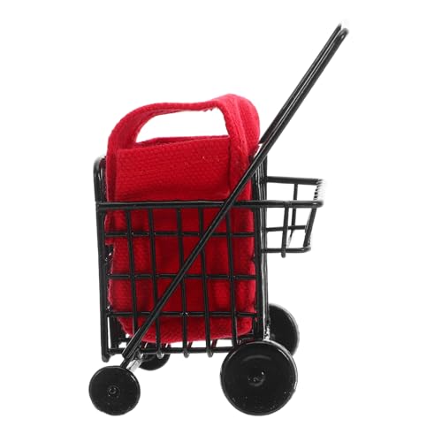 TOYANDONA Schwarzer Metall Einkaufswagen mit Rädern Stabile Detailgetreue Puppenhaus Deko und Mini Supermarkt für Kreatives Rollenspiel und Sammler TOYANDONA Schwarzer Metall Einkaufswagen mit Rädern Stabile Detailgetreue Puppenhaus Deko und Mini Supermarkt für Kreatives Rollenspiel und Sammler von TOYANDONA