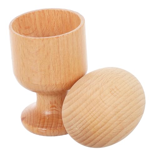 TOYANDONA Sensorikspielzeug Holzspielzeug Lernspielzeug Hand Auge koordination Training Montessori Aktivitätsspielzeug für Kleinkinder Holz Ei und Becher Frühpädagogisches Motorikspielzeug von TOYANDONA