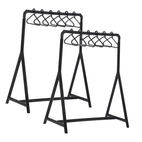 TOYANDONA Set Mini Wäscheständer Kleiderbügel Für Puppenkleider Kleiderständer Für Puppenhäuser Modepuppenständer Kleiderständer Für Puppen Miniatur Puppenbügel von TOYANDONA