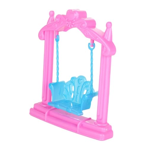 TOYANDONA Simulation Einer Minischaukel für kinderspielzeug Dollhouse playmobile hühner puppenhauszubehör Puppe schaukelt Mini-Hausschaukel-Requisite Plastik Rosa von TOYANDONA