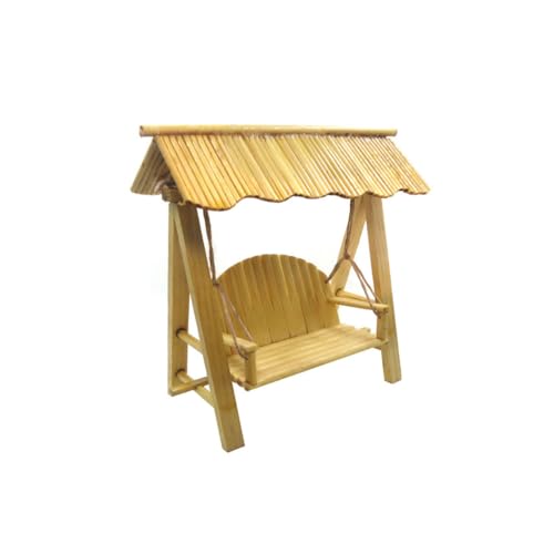 TOYANDONA Simulation Hängender Bambus Webstuhl Ornament Zierstuhl Kinderzimmerverzierung Wohndekoration Yellow Hölzern von TOYANDONA