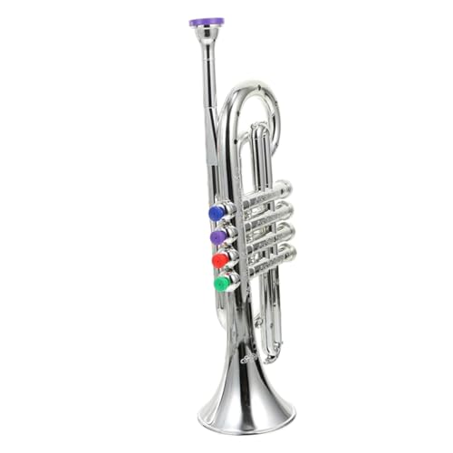 TOYANDONA Simulation Trompete für Sichere Langlebige Kunststoff Trompete mit Realistischem Leicht zu Bedienen Buntes Design Pädagogisches Musikinstrument für Jungen und Mädchen von TOYANDONA