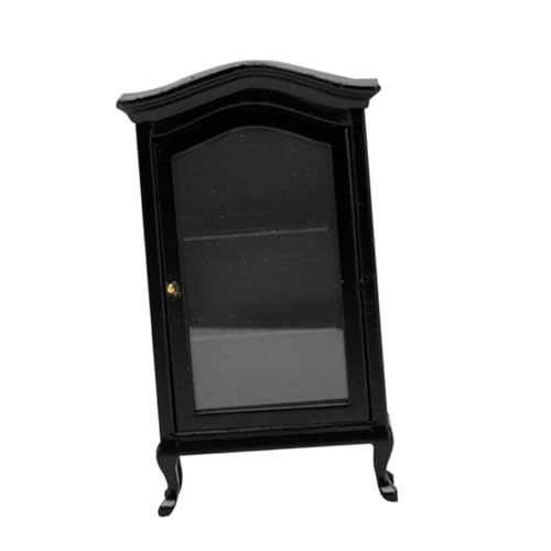 TOYANDONA Simulationsschrank holzschrank puppenstubenmöbel Kinderzimmer Dekoration puppenstuben zubehör verkleidung Puppenhaus Miniatur Schrankmodell Minischrank zum Basteln hölzern Black von TOYANDONA