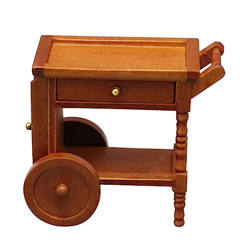 TOYANDONA Simulierter Speisewagen Vintage- für Puppenwagen Auto Miniatur puppenstubenmöbel Dollhouse Furniture kleine Hausdekoration Mikro-Landschaftsverzierungen hölzern Brown von TOYANDONA