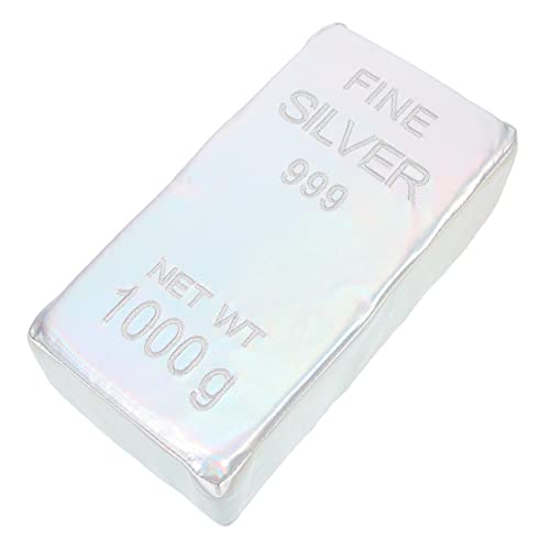 TOYANDONA Simulierter Ziegel Ziegelstütze Bausteine Falschgeld Requisitengeld Plüsch Spielgeld Streichziegelmodelle Streichziegel-Requisiten Party-Requisite Silver Schwamm von TOYANDONA