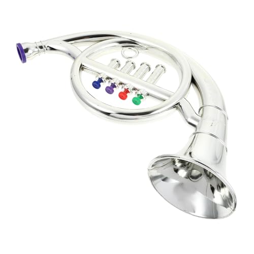 TOYANDONA Simuliertes Französisches Horn für Realistisch Gestaltetes Musikinstrument Modell Bühnenrequisiten für Kinderperformance Silbernes Horn für Musikinteressierte von TOYANDONA