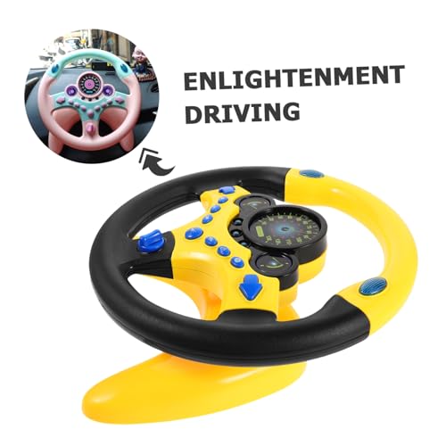 TOYANDONA Simuliertes Kinderlenkrad mit Schlüssel Licht und Musik Tragbarer Kunststoff Fahrlenkrad Simulator für Pädagogisches Autofahren Interaktives Steuergerät für Reisen und Zuhause von TOYANDONA