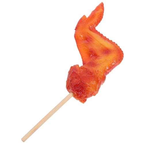 TOYANDONA Simuliertes Modell des Barbecue -Spießs gefälschte Hühnerflügel Menüfoto -Requisite Stoffflügelprop Neuheit Food Schaufenster-Display-Requisite Arbeitsplatte Bambus von TOYANDONA