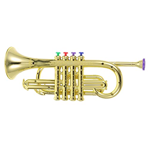 TOYANDONA Simuliertes Musikinstrument- Simuliertes Trompetenspielzeug Musikalisches Für Requisite Für Leistung Trompete Golden Plastik von TOYANDONA
