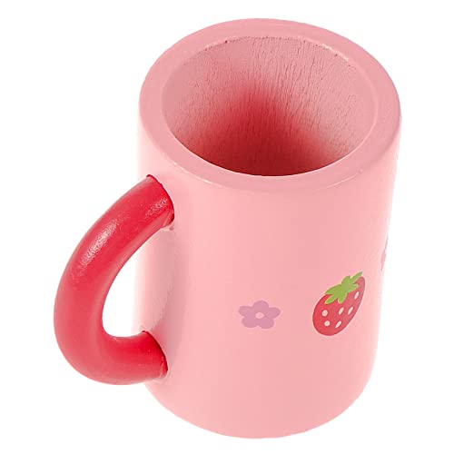TOYANDONA Spielhaus Küchenutensilien Rollenspiel Mini Tassen Mini Tasse Mini Winzige Kaffeetassen Miniatur Tassen Miniatur Kaffeetassen Miniatur Rosa Holz von TOYANDONA