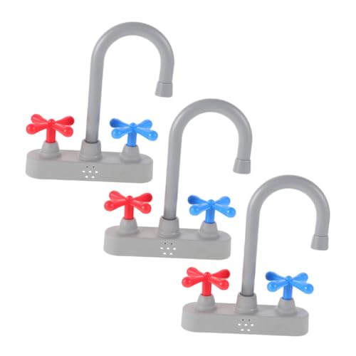 TOYANDONA Spielküche Wasserhahn Realistische Küchenarmatur für Rollenspiele Einfach zu Montierender Ersatz für Spielküchen Vielseitig Einsetzbar für Jungen und Mädchen Komplettset Zubehör von TOYANDONA