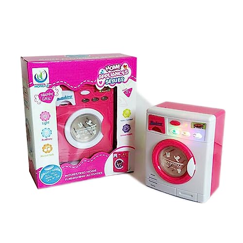 TOYANDONA Waschmaschine Spielzeug automatisch elektrisches Bügeleisen rotieren Rosa von TOYANDONA