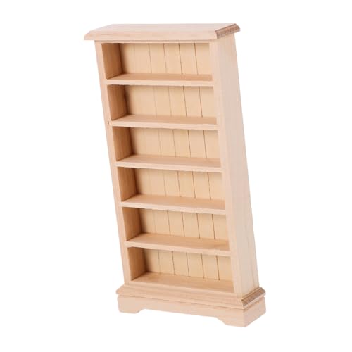 TOYANDONA Spielzeughaus Puppe Dollhouse Decor Book Shelves bücherstützen bücherregal kleiderspind schulbuchständer Miniatur-Schrankverzierung Miniatur-Dinge Bücherregal-Modell hölzern von TOYANDONA
