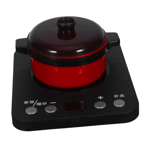 TOYANDONA Spielzeugküche Induktionsspielzeug Spielküchengeräte Küchenzubehör Spielküche Haushaltsgerät Kochgeschirr Küchen Spielspielzeug Induktions Kochgeschirr Schwarz von TOYANDONA