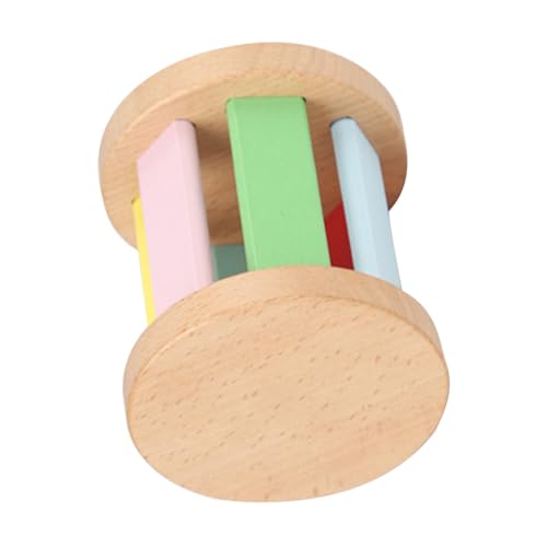 TOYANDONA Spielzeugroller Sensorisch Kleinkinder Bauch Rassel -rassel Hölzerne Handrassel Musikinstrument Rassel -handrassel Hölzernes Rasselinstrument Holz von TOYANDONA