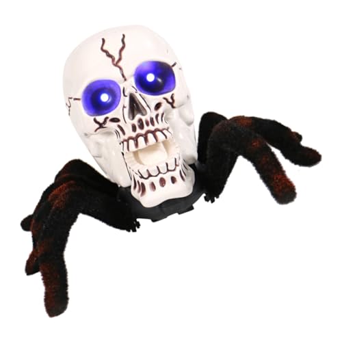 TOYANDONA Spinnenspielzeug Fernbedienung Realistische Spielzeugspinne Klein Ziehen Um Streich Schädelverzierung Halloween-spinnendekorationen Brown von TOYANDONA