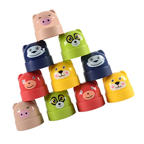 TOYANDONA Stapelspielzeug Bunte Bausteine Fördert Feinmotorik und Kreativität Pädagogisches für Vorschulkinder und Kleinkinder von TOYANDONA