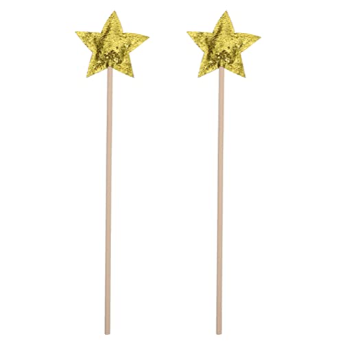 TOYANDONA Stern Zauberstab 2 Stücke Fee Zauberstab Angel Fairy Wands Sticks Princess Party Geburtstagsbevorzugungen Kostüm Zubehör für Jungen Und Mädchen 13. 7 Zoll von TOYANDONA