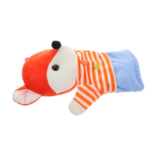 TOYANDONA Stofftier-Handpuppe Erzählspielzeug Puppenspielzeug Kuscheltier Handpuppe für Interaktion Puppen Ausgestopfte Fuchspuppen Eltern-Kind-Interaktives Orange von TOYANDONA