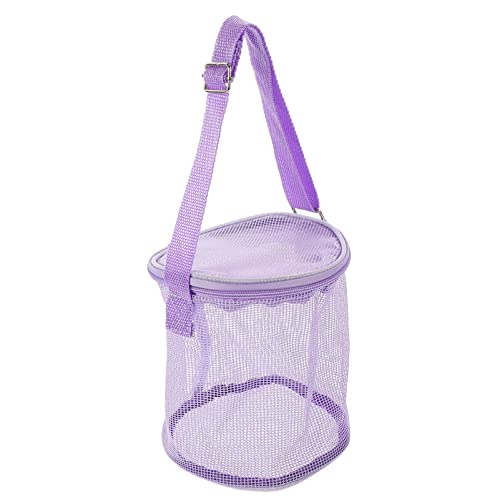 TOYANDONA Strand Aufbewahrungstasche Badehosen für Jungen Mesh-Strandrucksack für den Strand Strandtasche Beach Bag Strandversorgung Spielzeugeimer für den Strand PVC Violett von TOYANDONA