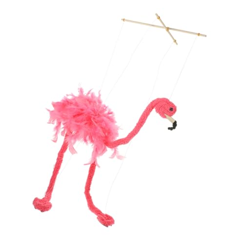 TOYANDONA String Flamingo Puppe Puppen Frosch Clown Marionette Handpuppen Für Flamingo Garten Ornament Gruselige Puppe Rollenspiel Puppenspiel Bauchredner Marionetten Plüsch Rosa von TOYANDONA