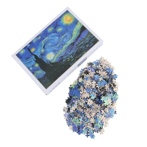 TOYANDONA Teile Puzzle Sternennacht Ölgemälde Jigsaw für Erwachsene Kunst Puzzle ohne Rahmen Präzise Farbgenauigkeit Anspruchsvolles Spiel von TOYANDONA