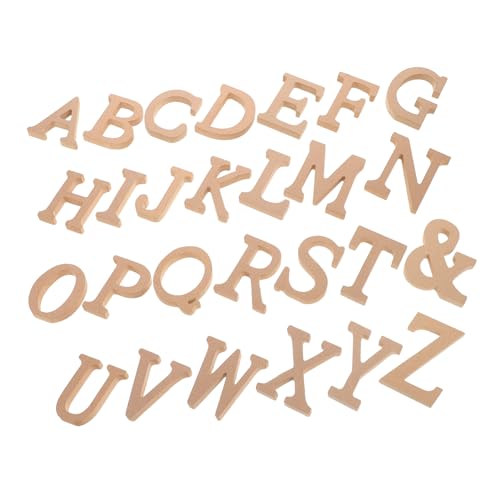 TOYANDONA Teiliges Holzbuchstaben zum Basteln Naturbelassene Lackierbare Holzbuchstaben für DIY Kunsthandwerk Kreative Heimdekoration Scrapbooking Fotorequisiten und Schriftzüge von TOYANDONA