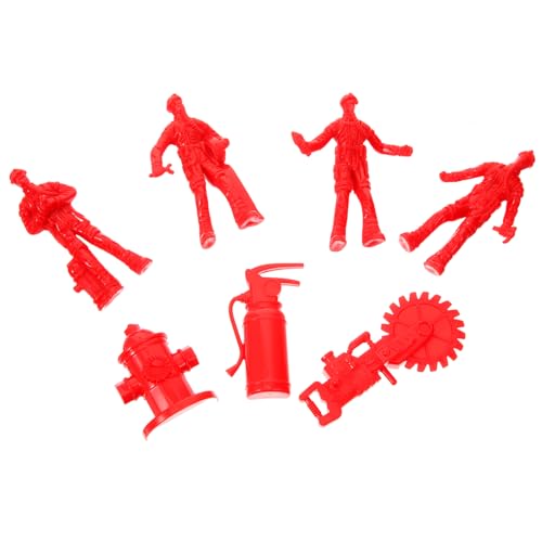 TOYANDONA Teiliges Miniatur Feuerwehrmann Realistische Feuerwehr Figur mit Zubehör für Sandtisch Dekoration und Modellbau Bemalt und Langlebig von TOYANDONA
