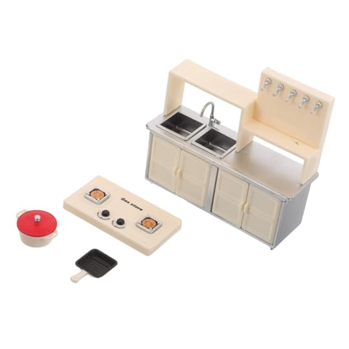 TOYANDONA Teiliges Miniatur Spielküchen für Realistische Induktionskochplatte Langlebiges Kunststoffmodell Detailgetreues Puppenhaus Küchenzubehör Sicheres Spannendes Rollenspielzeug von TOYANDONA