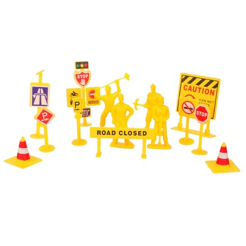 TOYANDONA Teiliges Verkehrszeichen Beuteln Miniatur Verkehrsleitkegel und Baustellen-schilder aus Robustem Kunststoff Realistisches Straßenbau-modellspielzeug für Verkehrserziehung und TOYANDONA Teiliges Verkehrszeichen Beuteln Miniatur Verkehrsleitkegel und Baustellen-schilder aus Robustem Kunststoff Realistisches Straßenbau-modellspielzeug für Verkehrserziehung und von TOYANDONA