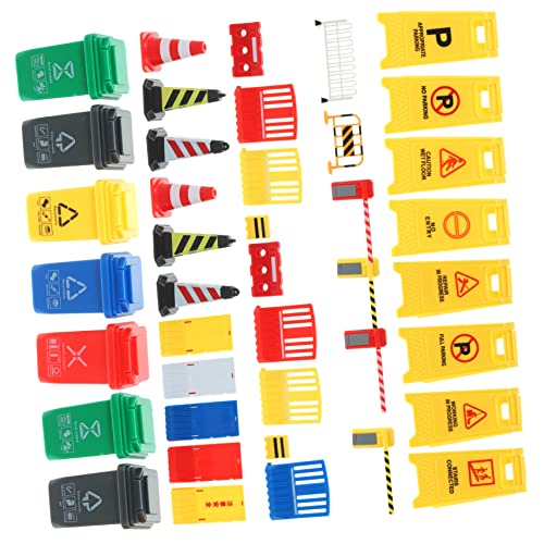 TOYANDONA Teiliges Verkehrszeichen Spielset Lehrreiches Straßenblockade für Farbenfrohe Verkehrslernhilfen Leicht und Tragbar Fördert Verkehrssicherheit und Kreatives von TOYANDONA