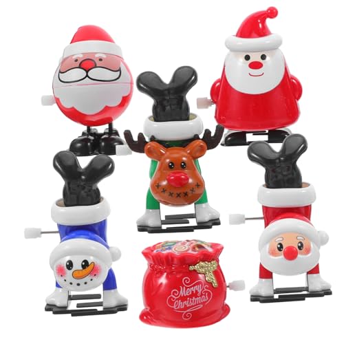 TOYANDONA Teiliges Weihnachts Wind Up für Bunte Aufziehfiguren mit Weihnachtsmann Schneemann und Rentier Sichere Materialien Einfache Bedienung als Partygeschenk und Nikolausstiefel Füller von TOYANDONA