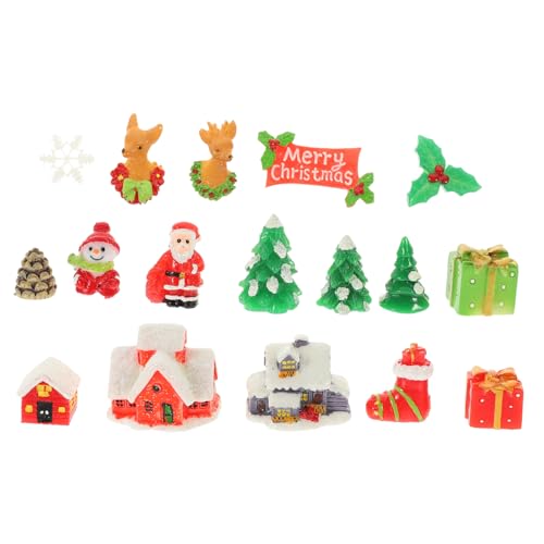 TOYANDONA Teiliges Weihnachtsdeko aus Robustem Harz Mini Weihnachtsbaum Figuren für Puppenhaus Micro Landschaft Kompakte Xmas Deko mit Niedlichen Details als oder Tischdeko von TOYANDONA