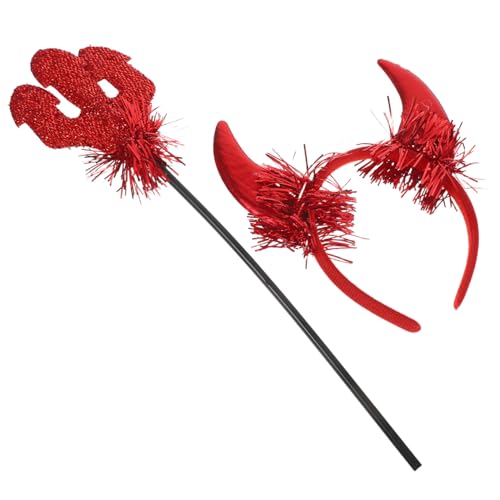 TOYANDONA Teufel Kostüm Zubehör Set Für Halloween Party Inklusive Teufel Stirnband Und Gabel Sicher Und Langlebig Für Cosplay TOYANDONA Teufel Kostüm Zubehör Set Für Halloween Party Inklusive Teufel Stirnband Und Gabel Sicher Und Langlebig Für Cosplay von TOYANDONA