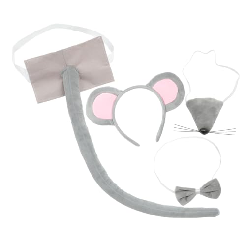 TOYANDONA Tier Stirnband Set Kostüm Kit mit Schleife Nase Weiches Graues Teiliges Cosplay Party Zubehör für Halloween Karneval Fasching und Kostümfeste TOYANDONA Tier Stirnband Set Kostüm Kit mit Schleife Nase Weiches Graues Teiliges Cosplay Party Zubehör für Halloween Karneval Fasching und Kostümfeste von TOYANDONA