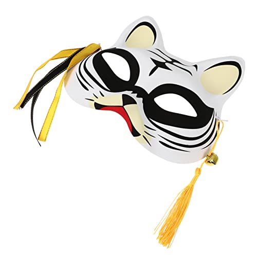 TOYANDONA Tiger Maske Leere Masken Zum Dekorieren Tierische Maskerade Halbes Halloween Katzenfrauenmaske Halloween-hirsch Wilde Tiere Halloween-hälfte Halloween-cosplay-kostüm Plastik Weiß von TOYANDONA